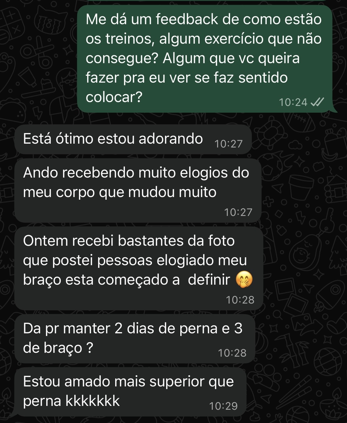 Aluna relata elogios recebidos pela definição do braço