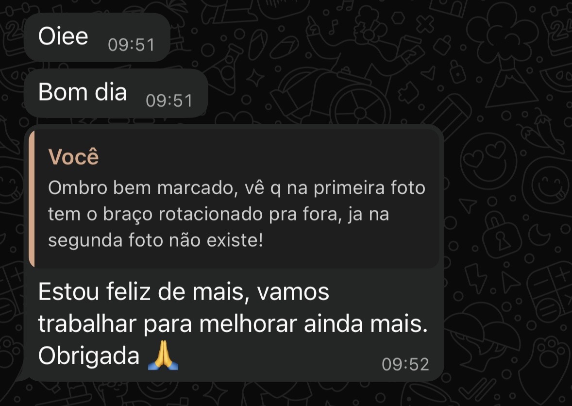 Felipe comenta evolução de postura e definição de ombro